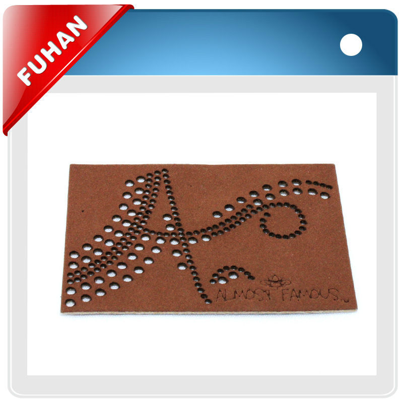 2014 newest fashionable unique embroidery leather embossing