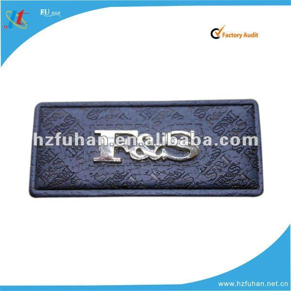 embossed metal leather labels for leather shoes or man suit