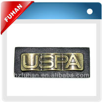 Bronzing plastic logo leather for jeans