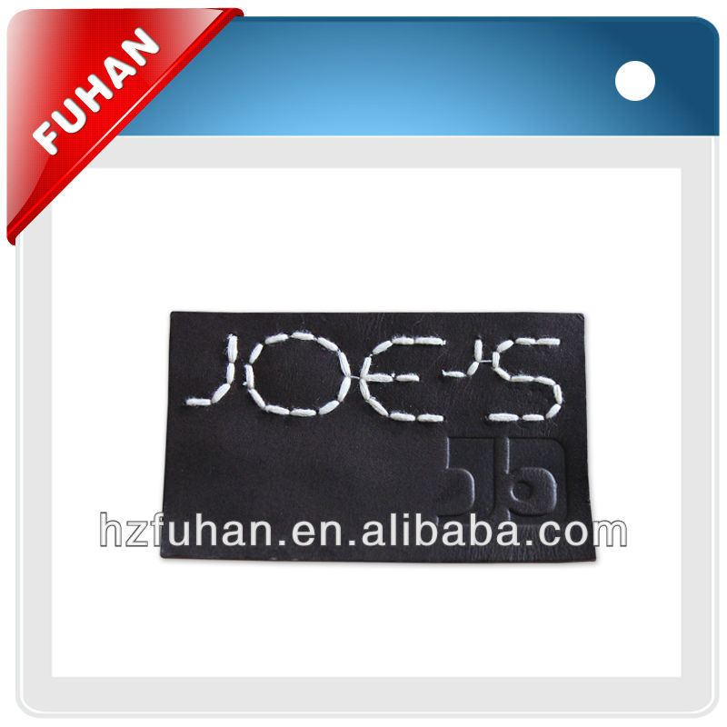 leather label wholesalers custom embroidered leather label