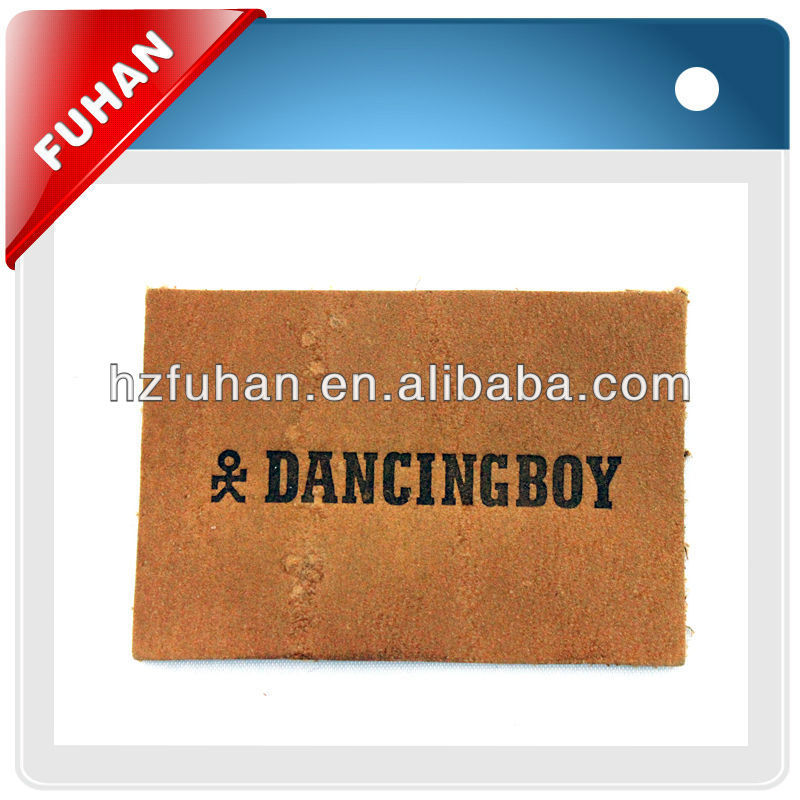 New style pu leather sewing labels with metal badge