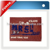 Customized embroidery designs leather tags labels