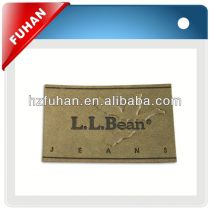 Customized embroidery designs synthetic leather label