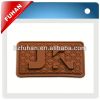 Customized embroidery designs leather label for garment