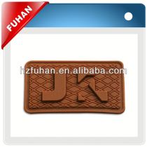 Customized embroidery designs leather label for garment