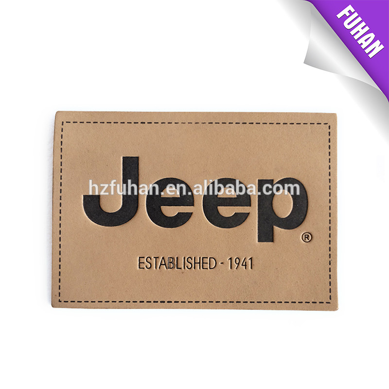 Customized fashion design leather back patch labels