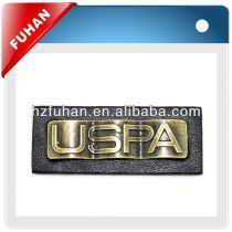 fashion jeans leather patch with metal