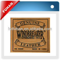 Nice color embossed leather label for hot sale