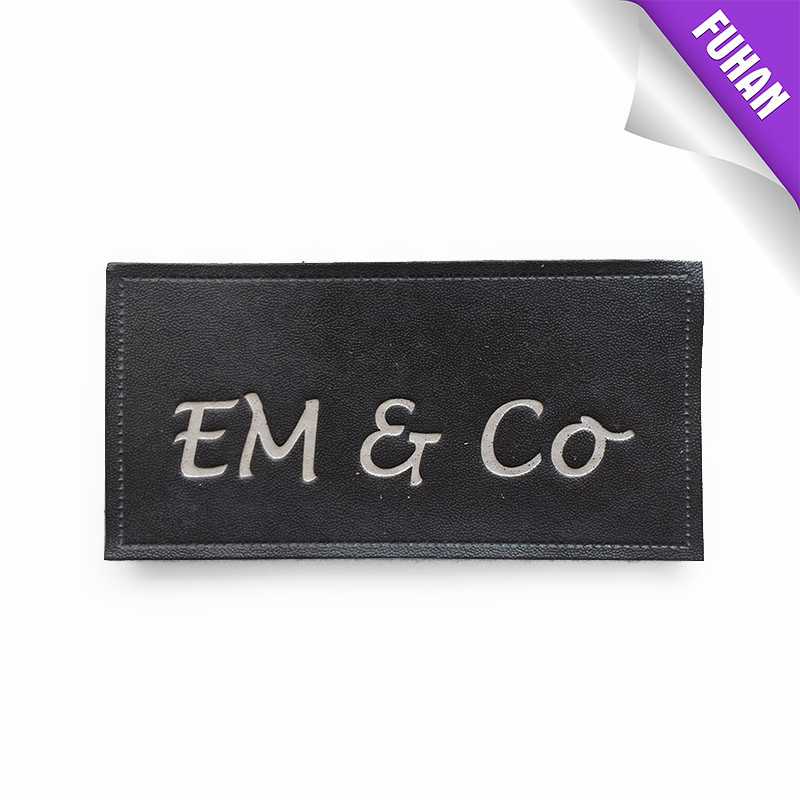 High quality engraved logo leather patch