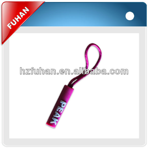 Fashionable metal with leather zipper puller head for clothes