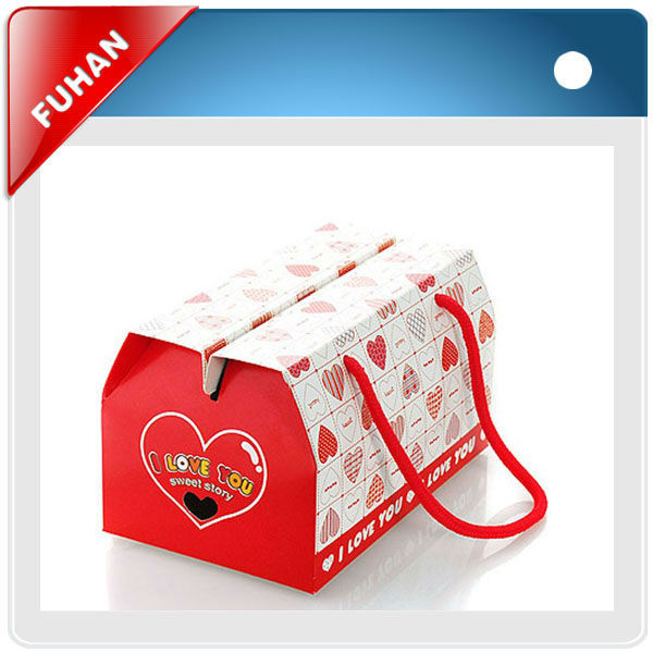 fancy quality fashion design corrugated paper gift boxes with handle