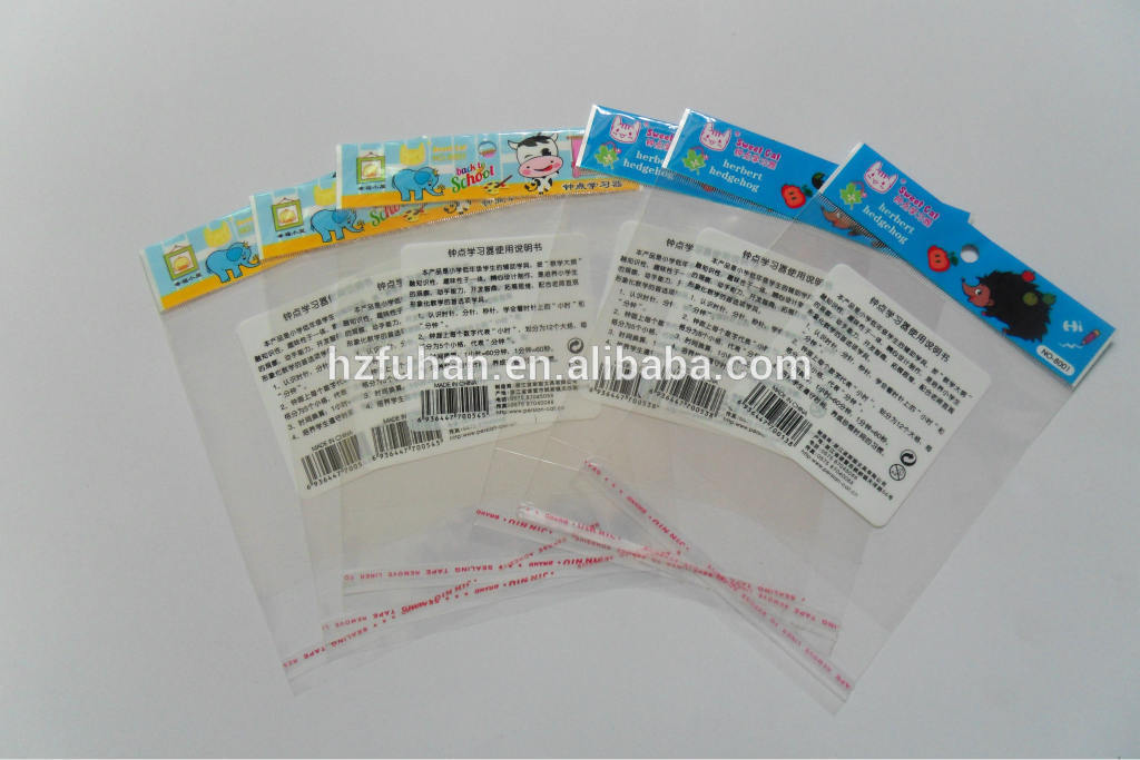 Color design header cards plastic bags