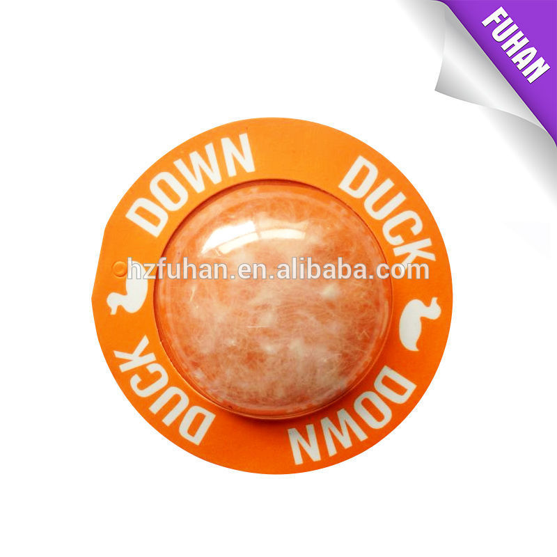 The feather down ball tag for down jackket