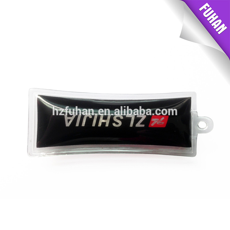 wholesale customised down feather label pvc price tag for feather dress