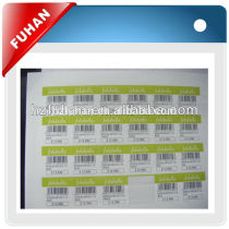 2014 High quality clothes barcode label