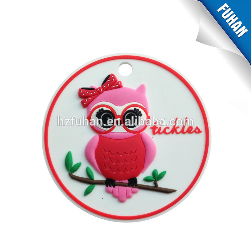 newest custom various shape leather label color cute rubber patch