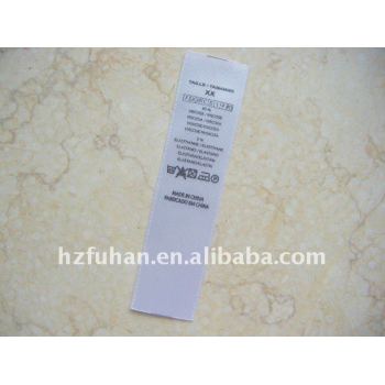 double side satin fabric care label