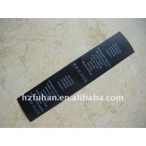 single side printed black satin label