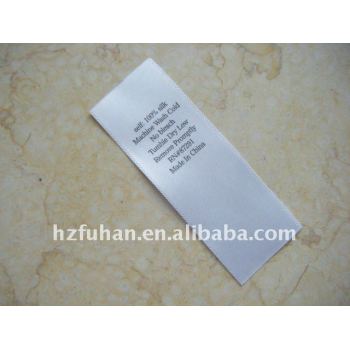 white silk washing label