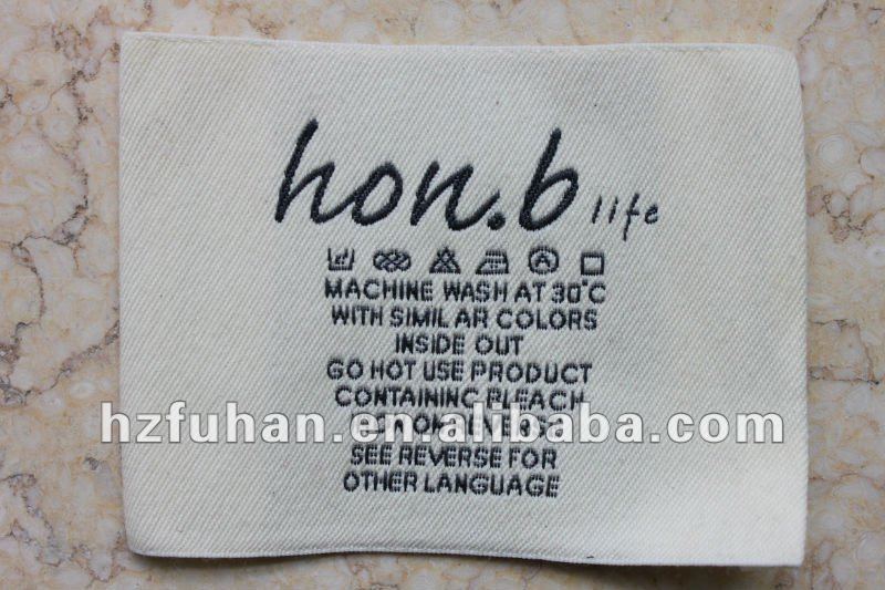 square twill washing care label
