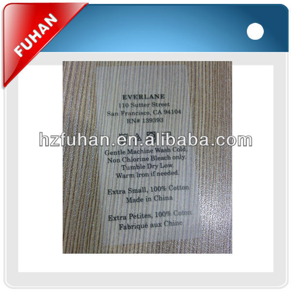 Various kinds of TPU wash care label for clothes industry