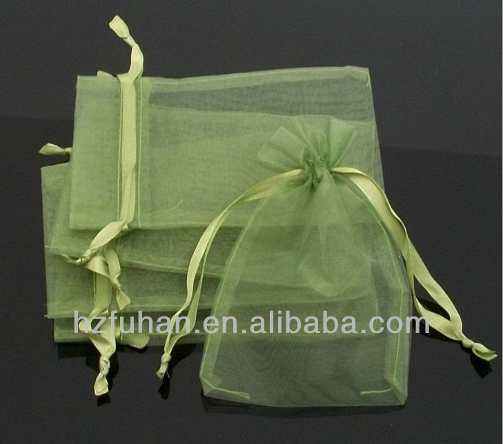 Customized purple organza drawing bags with printing logo