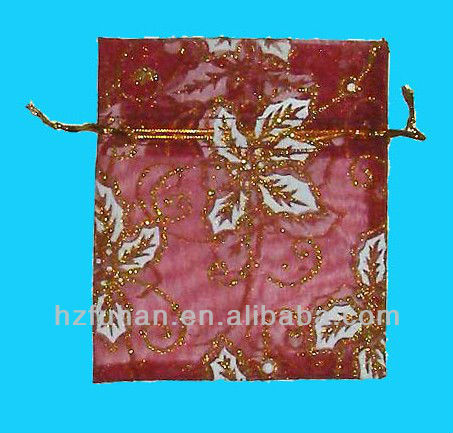 High quality organza bags with snow for candy and gift
