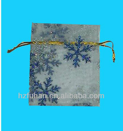 High quality organza bags with snow for candy and gift