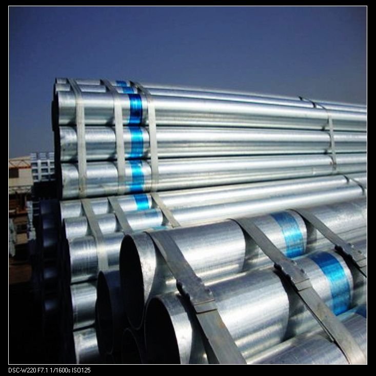 SCH40 Hot dip gi steel pipe with threading and coupling