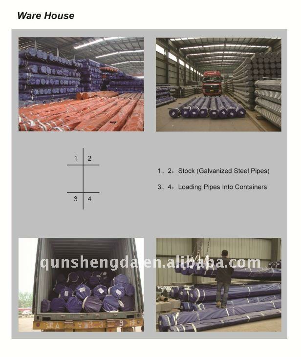 galvanized steel pipe for rails ISO9001 certificate