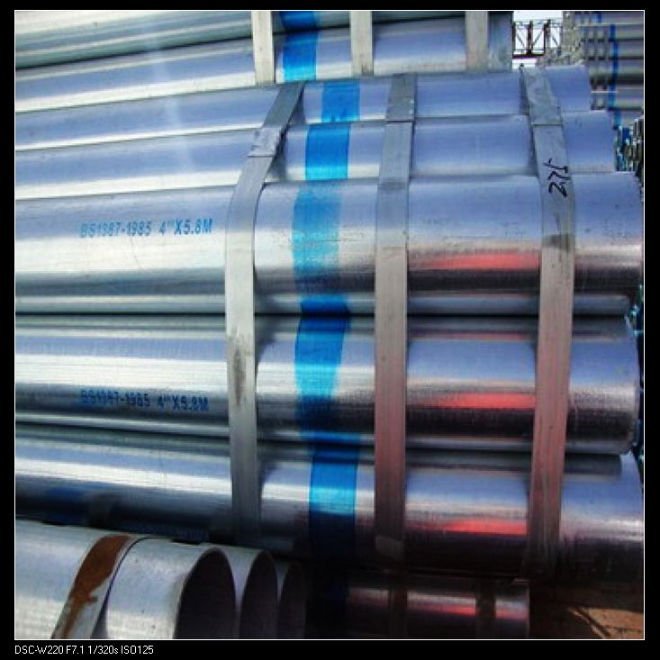 zinc coated steel pipe for fluid delivery