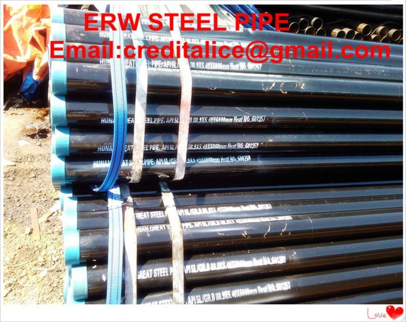 ERW BALCK TUBES WITH RED PAINTING