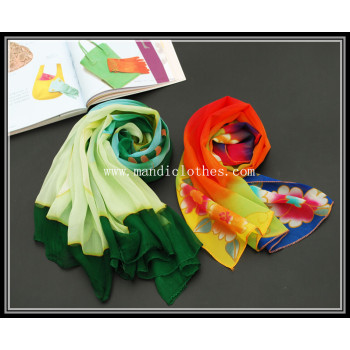 women fashionable colorful silk scarf  (WJ-004)