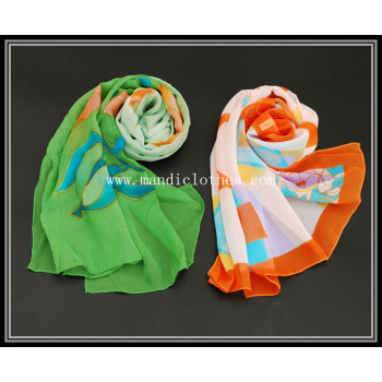 digital printing pure silk scarf (WJ-005)