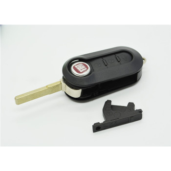 Fiat 3 button flip remote key shell (Black)