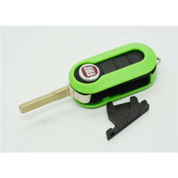 Fiat 3 button flip remote key shell (Green)