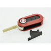 Fiat 3 button flip remote key shell (Red)