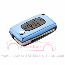 High Quality Aluminum Fake Car Key Peugeot Remote Key Casing Blue AML031817