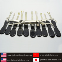 High quality 11pcs GOSO Iron and Aluminum Automotive Car Lock Pick Tool Set Black AML021039