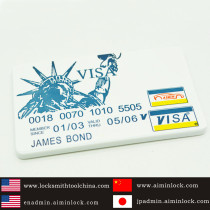 Hot Sale VISA James Bond Credit Card Pickset Hook Lock Pick Set Silver AML026001