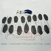 High quality Locksmith Tool 16pcs Stainless Steel Car Lock Pick Set Black AML021039
