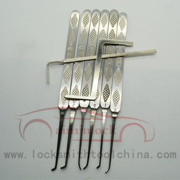 High Quality Stainless Steel Bump Key 6pcs Goso Lock Pick Set With Leather Case AML020169