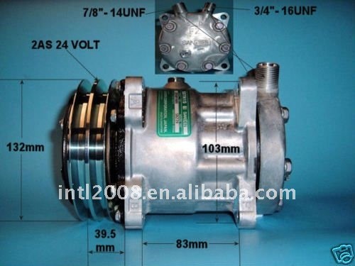 Compressor sanden sd7h15 ou vertical 24v 5" 2g um oem#12304999