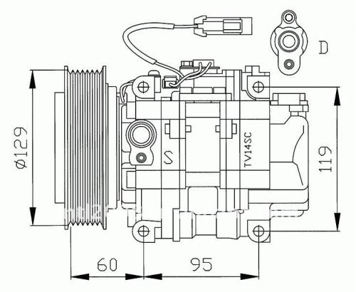 Ac auto ( um/ c ) compressor tv12sc para alfa romeo oem#60611537
