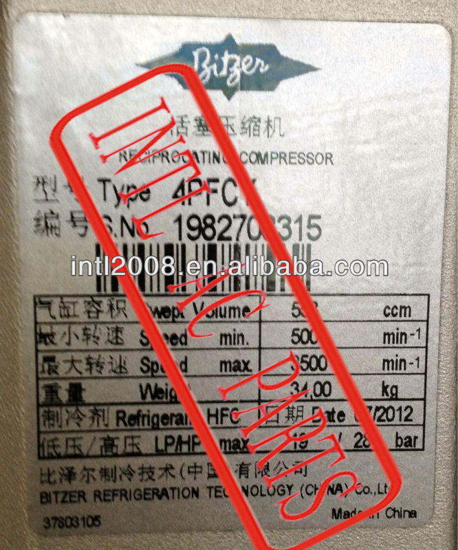 100% original Bitzer compressor ac compressor for BITZER 4PFCY 4UFCY 4NFCY 6UFCY 6NFCY 4UFRY 4NFRY