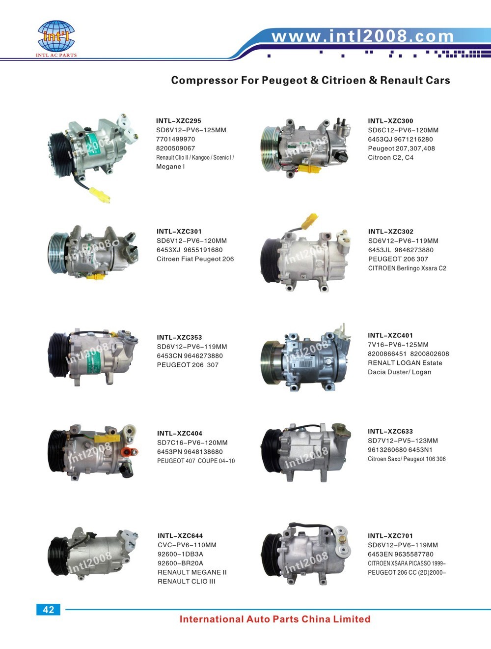 SD6V12 1439 air compressor for Peugeot 206 307 Bipper Partner /Citroen 6453JL 6453LN 6453LF 6453JP 9646273880 6453LS 6453KS