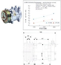 Condicionador de ar a/c compressor sd505 sd5h09 condicionador de ar para universal