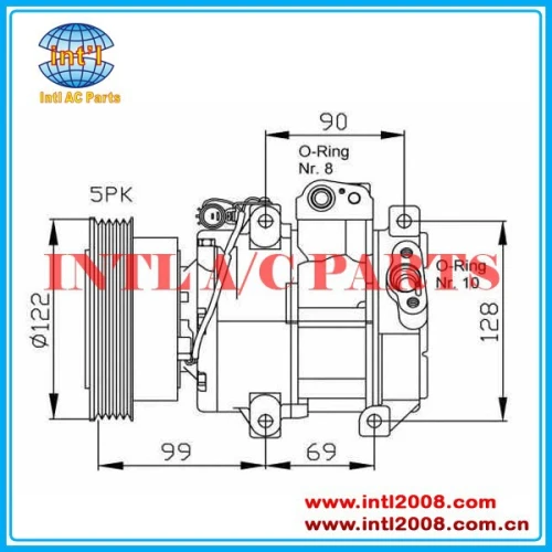 DV13 AC compressor 5PK -125mm,air conditioning 97701-1G300 FOR VW TOUAREG (7LA, 7L6, 7L7) 4.2 V8 FSI 06-10
