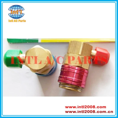 90 Degree High and Low Quick Couplers Connectors Adapters R134A Conversion Set Auto Car