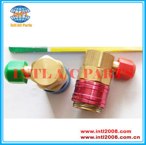 90 Degree High and Low Quick Couplers Connectors Adapters R134A Conversion Set Auto Car